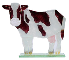 Load image into Gallery viewer, D & J Glassware's Handmade glass black and white cow