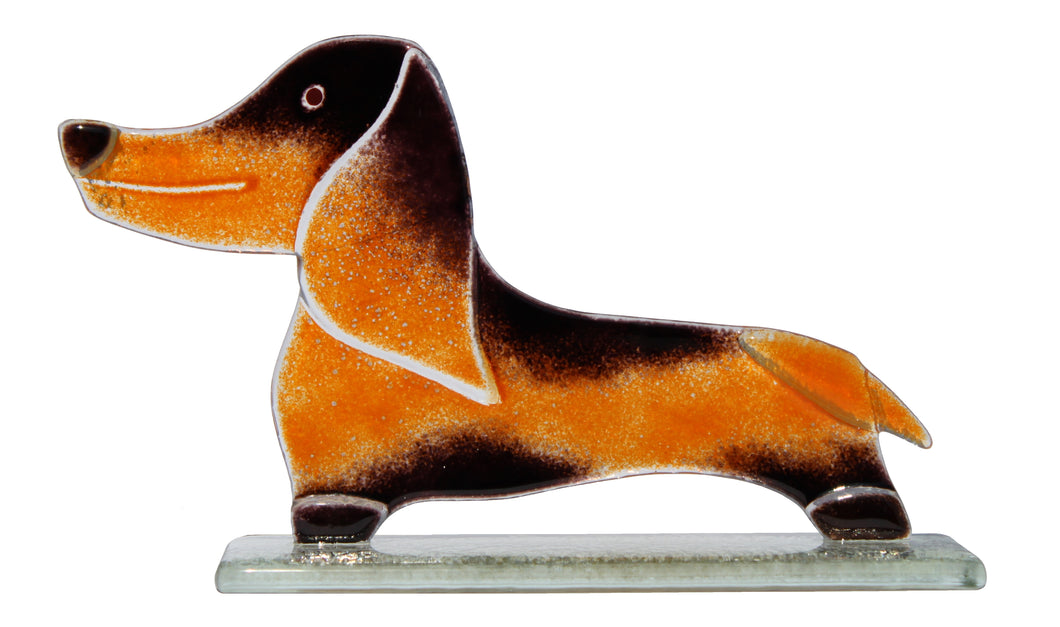 Douglas Dachshund Fused Glass