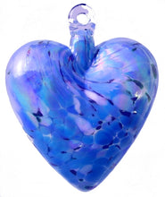 Load image into Gallery viewer, Small Blue Handmade Glass Friendship Heart 
