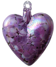 Load image into Gallery viewer, Small Purple Handmade Glass Friendship Heart
