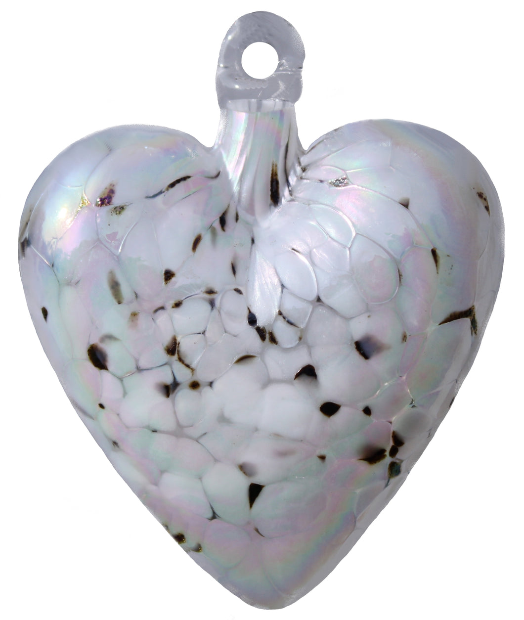 Small White Handmade Glass Friendship Heart