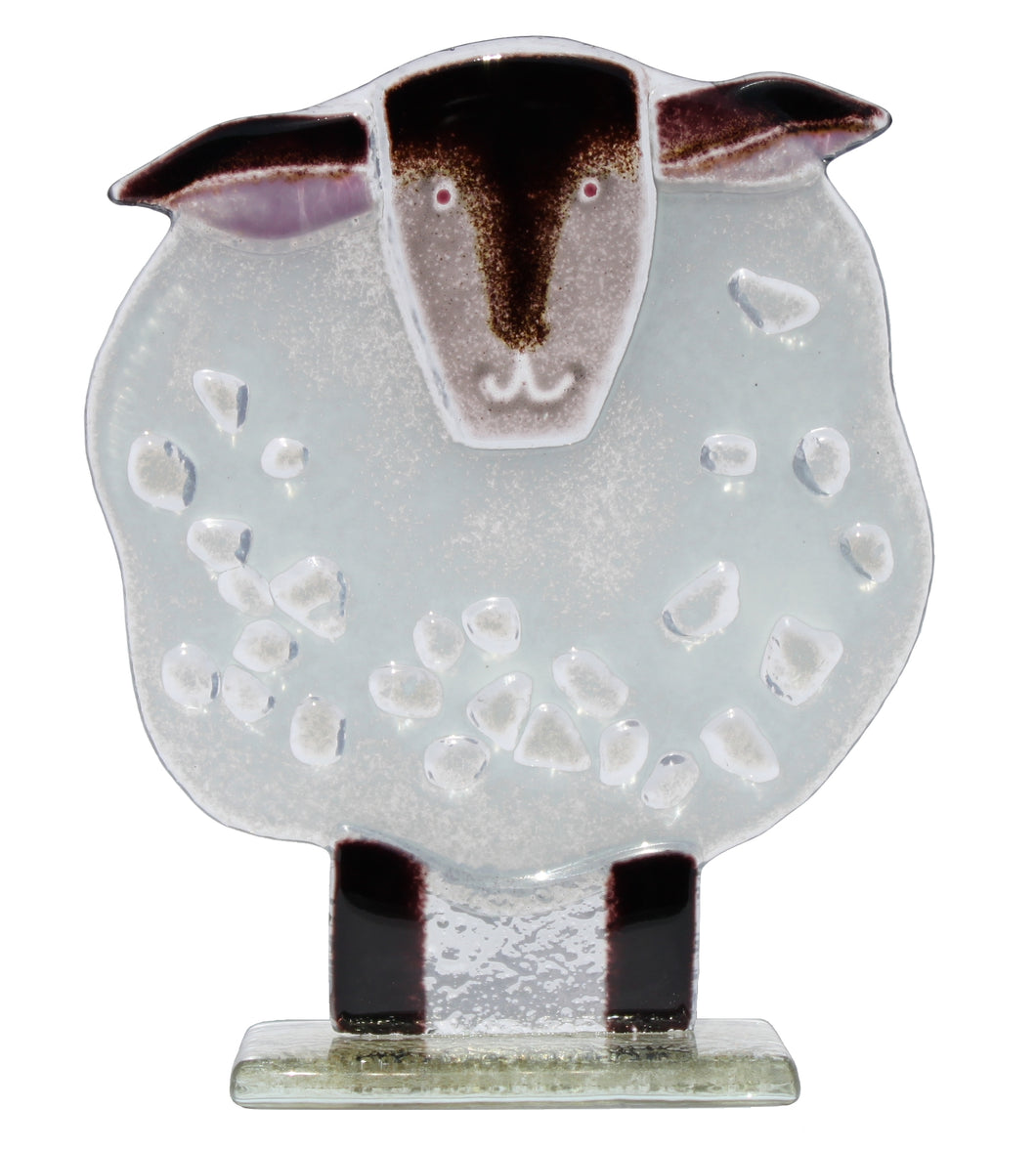 Woolly the Sheep fused Glass