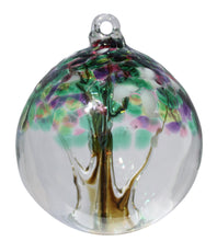 Load image into Gallery viewer, Crystal Glass Tree of Life Ball Spring. Featuring Lilac, White and Greens.
