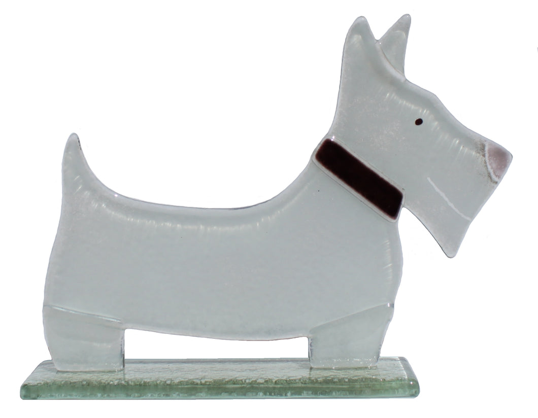 Westie Dog Fused Glass